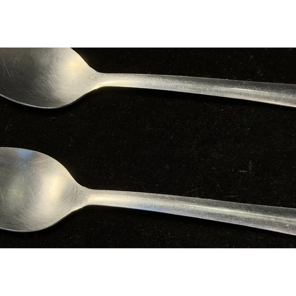 Delco 40 Stainless Steel Iced Tea Spoons Set of 2 Taiwan Flatware Silverware